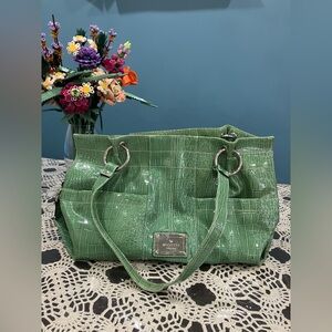 Rosetti Green Faux Crocodile Hand Bag